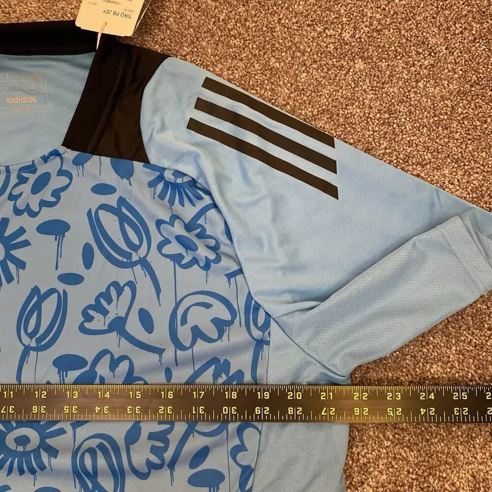 adidas Men's Tiro PB Jersey Short Sleeves Blue Slim Fit IS2772 Size L - NWT $60
